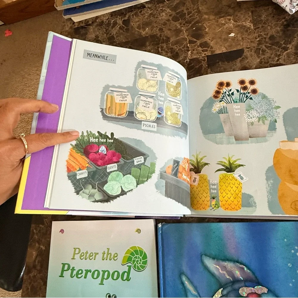 Kids Hardcover Book Bundle – Rainbow Fish, Purple People, Eggscape – Like New